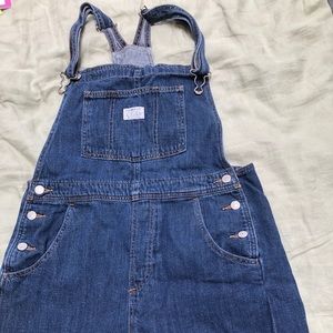 Denim short overalls